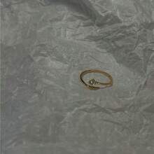 1枚簡約、精美的S925純銀鍍鉑單鑽立方氧化鋯戒指，適合女性，可調節的開口尾戒，適合日常佩戴和搭配 - 戒指 - 查看 6