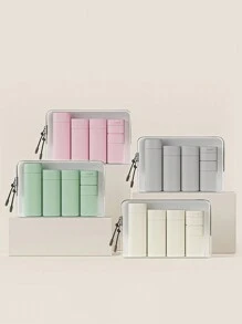 5Pcs/Set Travel Bottles For Toiletries, Travel Containers Proof Travel Tubs Refillable Liquid Travel Accessories For Shampoo Conditioner Lotion Body Wash Home Bathroom Decor Fall Decor Back To School - Multicolor - View 2