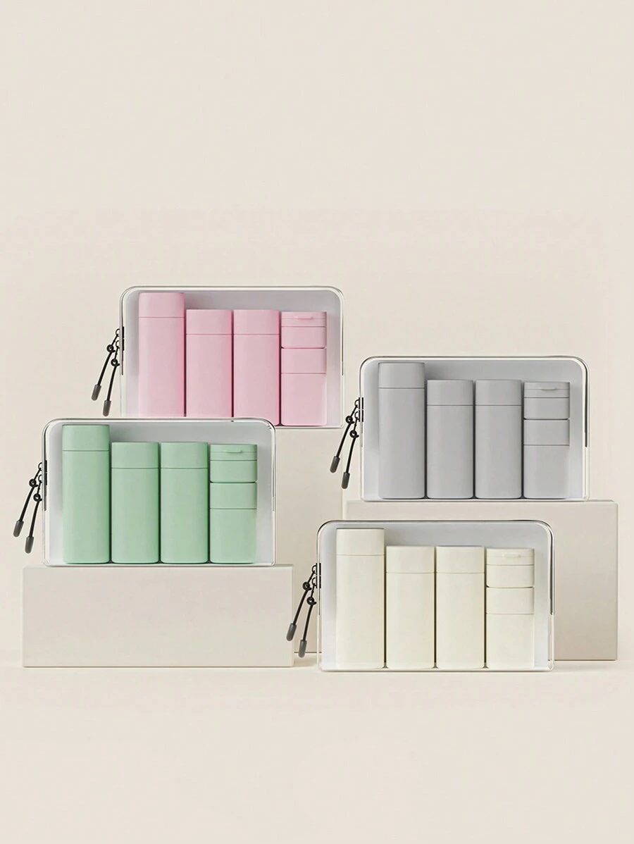 5Pcs/Set Travel Bottles For Toiletries, Travel Containers Proof Travel Tubs Refillable Liquid Travel Accessories For Shampoo Conditioner Lotion Body Wash Home Bathroom Decor Fall Decor Back To School