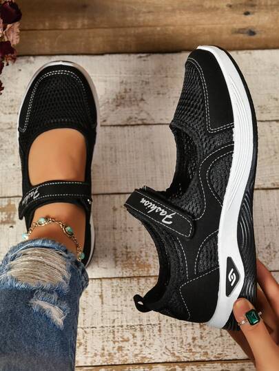 New Spring/Summer Embroidered Floral Women's Sports Shoes, Breathable Comfortable Mesh Fabric, Anti-Skid Soft Outsole Casual Shoes For Women