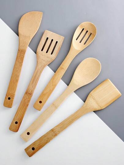 Set de 5 piezas o 1 pieza de utensilios de cocina de madera para el hogar