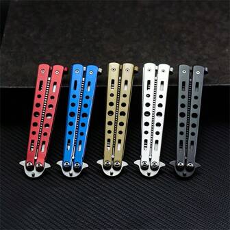 1入蝴蝶式梳子刀玩具，戶外露營徒步行走自衛武器，耐用的梳子設計，遊戲道具