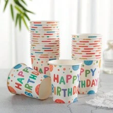 Happy Birthday Party Supplies Set, Disposable Paper Birthday Plates, Napkins, Cups And Colorful Decoration Items, Stylish Party Gift,Christmas