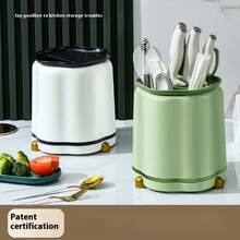 Kitchen Knife Block With Chopsticks Holder, Multifunctional Storage Rack, Drain Rack,Storage,Organizer,Organiser,Kitchen,Travel,Kitchen Items,Kitchen Tools,Kitchen Things. - Multicolor - View 1