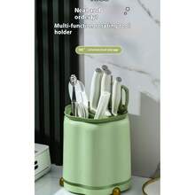 Kitchen Knife Block With Chopsticks Holder, Multifunctional Storage Rack, Drain Rack,Storage,Organizer,Organiser,Kitchen,Travel,Kitchen Items,Kitchen Tools,Kitchen Things. - Multicolor - View 9