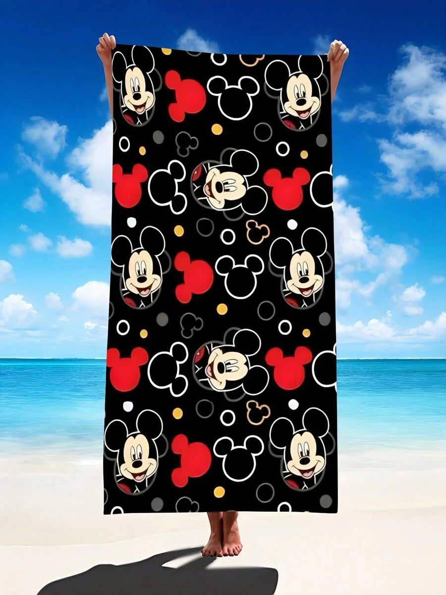 1 件图案沙滩巾，超细纤维超大沙滩毯，超强吸水浴巾，适合旅行、游泳、潜水、冲浪、瑜伽、露营，成人和成人各种尺寸，沙滩配件 - 彩色 - 查看 1