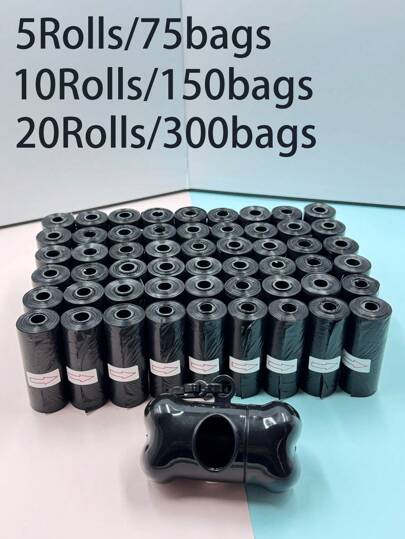 5/10/20 rollos de bolsas gruesas a prueba de fugas para recoger las heces de perros, bolsas para recoger las heces de perros y gatos pequeños, limpieza al aire libre