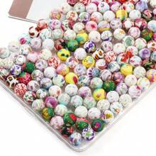 10入15mm美麗的花卉系列印花矽膠圓珠，適用於DIY汽車掛件，鑰匙扣，手鍊，筆掛飾，珠寶裝飾 - 彩色 - 查看 4