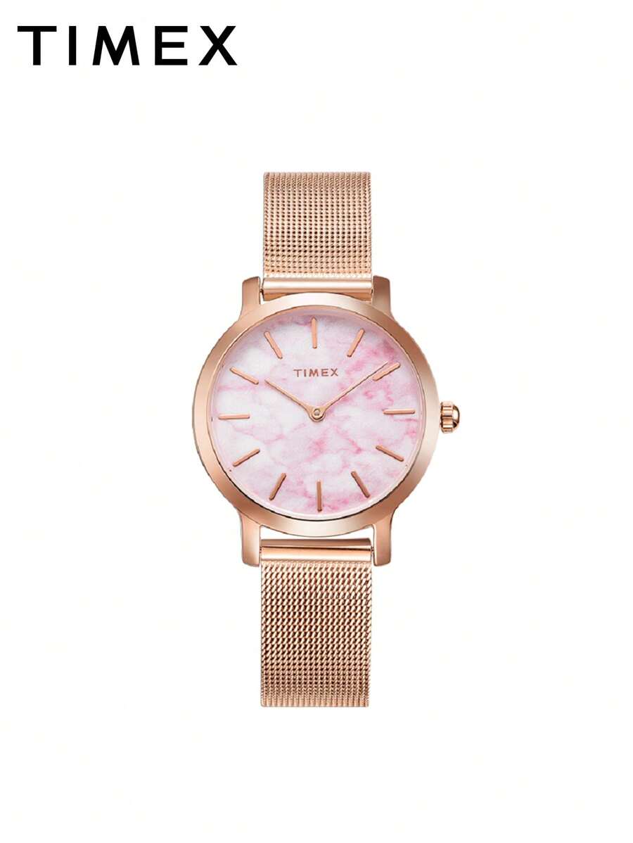 Timex Transcend Rose Gold Women's Quartz Watch,Female Steel Strap Watch ...