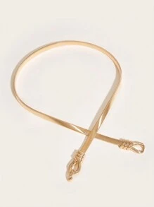 1 件女士银弹簧线马蹄扣连衣裙/时尚配饰腰带，适合日常使用夏季、学校秋季、秋季、万圣节