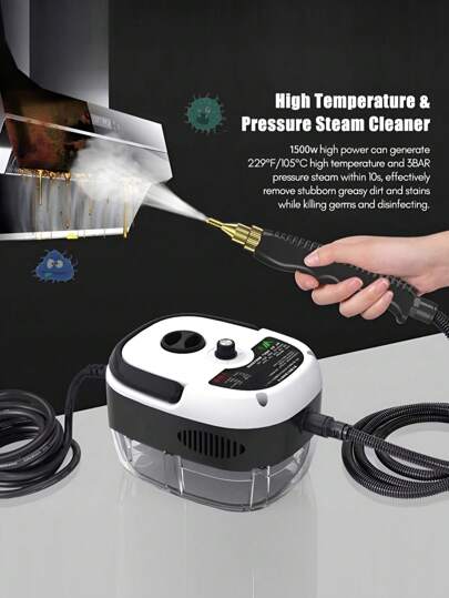 Steam Cleaner 1500W High Temperature Pressurized Steam Cleaner Portable Steam Cleaning Machine 10S Fast Heating