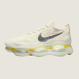 Nike Air Max Scorpion TK 'Lemon Wash' 复古潮流面料减震防滑耐磨透气轻便低帮气垫休閒跑步鞋男士款，白色/黄色，采用材料制作，DJ4701-001