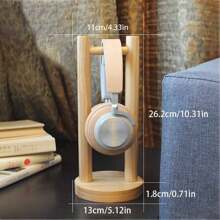 1pc Wooden Headphone Stand, Universal Headset Holder For Over-Ear Headphones, Earphones And Gaming Headsets