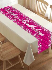 1 pièce Chemin de table rose rouge pour anniversaire, décoration de table pour fête d'anniversaire, fournitures de décoration d'arrière-plan, chemin de table, nappe, linge de table. Cadeau d'anniversaire, faveur de fête. Décoration d'anniversaire pour dames, décoration de maison d'anniversaire, décoration de pièce - Rose vif - Voir 3