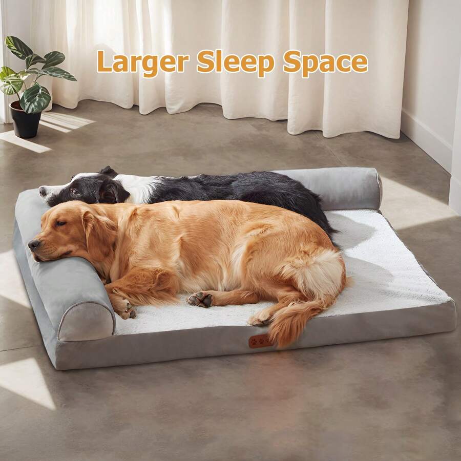 1 pièce Canapé-lit réversible pour animaux de compagnie, convient aux chats et aux chiens de petite/moyenne taille, 2 côtés avec accoudoirs, coussin en mousse à mémoire de forme bleue, lavable et fond antidérapant, coussin confortable pour toutes les saisons
