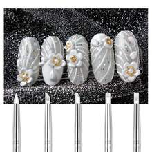 1 Bộ 5 Cọ Vẽ Móng Tay, Bút Chấm Hai Đầu Bằng Silicon Siêu Mềm, Bút Khắc Và Rỗng Công Dụng Kép, Bút Khắc Và Dập Nổi - màu đen - Xem 8