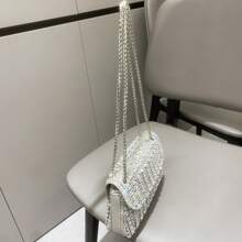 Shining Rhinestones Women's Evening Clutch Bag For Parties Luxury Designer Handmade Purses And Handbag - Silver - View 11