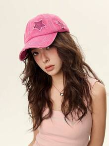 1 chiếc Mũ bóng chày đính kim sa lấp lánh hình ngôi sao Mũ bóng chày kiểu cũ búi cao buộc tóc đuôi ngựa có thể điều chỉnh được kiểu dáng cổ điển, dáng thấp, không có cấu trúc, mũ lưỡi trai, mũ lưỡi trai cho bố, mũ hip-hop màu trơn dành cho phụ nữ làm quà tặng khi đi du lịch ngoài trời - Hồng - Xem 5