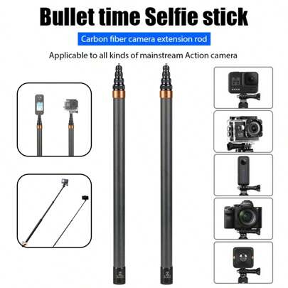 3Meter Carbon Fiber Selfie Stick Suitable For Insta360 Carbon Fiber Invisible Selfie Stick 3-Meter Carbon Fiber Extended Gopro Selfie Stick Suitable For Travel, Outdoor Activities, Gatherings, Taking Photos To Preserve Beautiful Memories