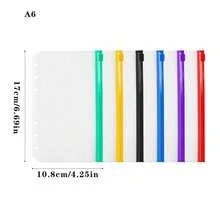 6/12入組A6 6孔防水膠粘PVC現金預算信封拉鍊筆記本計劃者旅遊裝訂膠袋 - 彩色 - 查看 4