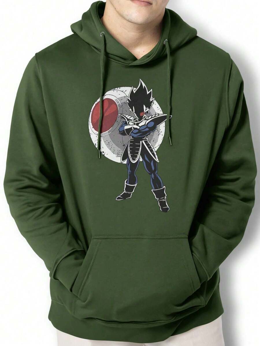 Vegeta Princes SSJ Jacket Sweatshirt Kangaroo JPJ1 - 軍綠色 - 查看 1