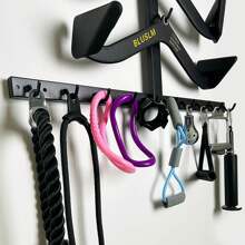 Gym Fitness LAT Pull Down Bar Storage Rack For Mag Grip, Heavy Duty T-Frame Stand For LAT Pulldown Attachments & LAT Bar - Black - View 6