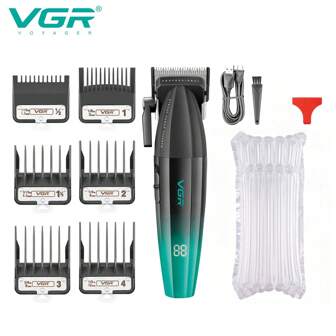  VGR Hair Clipper Electric Hair Trimmer Professional Cordless Hair Cutting Machine Rechargeable For Hair Salon And Home Use, Model V-003 Green Color (Without Box)