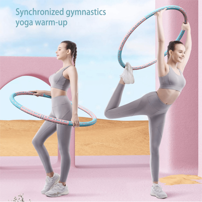 Sześciosekcyjny, zdejmowany obręcz do ćwiczeń ze stali nierdzewnej, obręcz do ćwiczeń fitness z miękką poduszką, przenośny i regulowany, dla mężczyzn i kobiet, akcesoria do ćwiczeń, pilates, joga