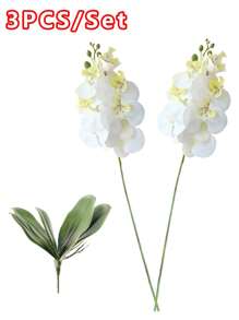 3 peças/Conjunto de Flores de Orquídea Borboleta Artificial, 60cm de Altura, 7 Flores Grandes, Flores de PU Toque Realista, Ideal para Buquês de Casamento DIY, Centros de Mesa, Adequado para Casamento, Casa, Escritório, Festa, Hotel, Quintal, Restaurante, Terraço, Decoração, Dia dos Namorados, Presente