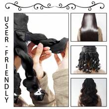 Beautiful Curls: Easy And Overnight Hair Styling With Soft Octopus-Shaped No-Heat Hairband Suitable For Regular Hair - Black - View 8