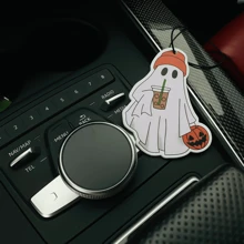 Funny Ghost Car Aroma Diffuser Air Freshener Vent Clip With Cartoon Pendant, BLACKICE Scented For Car Vent Car Rearview Mirror Hanging Fragrance Car Aromatherapy Tablet, Car Interior Decoration,
