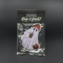 Funny Ghost Car Aroma Diffuser Air Freshener Vent Clip With Cartoon Pendant, BLACKICE Scented For Car Vent Car Rearview Mirror Hanging Fragrance Car Aromatherapy Tablet, Car Interior Decoration,