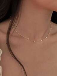 1pc Faux Pearl Necklace, Suitable For Daily Wear, Weddings, Events, Parties, Perfect As Gift For Friends