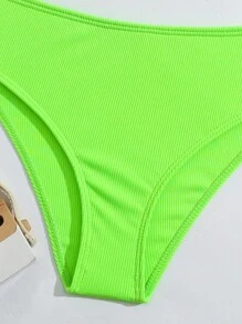 Tween Girl Removable Padded Neon Green Two-Piece Swimsuit