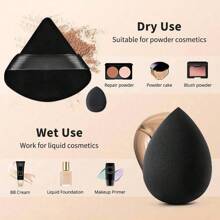7件套柔软浓密刷毛时尚化妆刷套装，珍珠手柄，男女通用，包含遮瑕刷、化妆海绵、粉扑、指套粉扑、修容刷，可用于遮瑕膏晕染、定妆、粉状、膏状及抛光化妆品，包括粉底刷、遮瑕刷、腮红刷、修容刷、腮红刷、古铜粉刷、散粉刷、粉底刷、腮红刷。 - 黑色 - 查看 3
