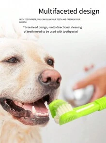 5 pièces Brosse à dents pour chien et chat, kit de brossage des dents pour chien. Brosse à dents pour chiots, brosse à doigt pour chien. Brosse à dents pour animaux de compagnie pour nettoyer les dents des chiens. Brosse à 3 côtés pour animaux de compagnie, nettoyage en TPR