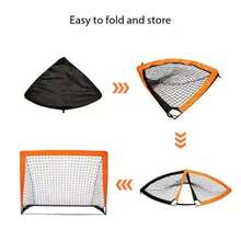 2 piezas de porterías de fútbol portátiles rectangulares para actividades al aire libre y en interiores en el patio trasero (naranja/negro) - Multicolor - Ver 4