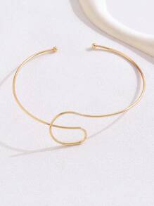 1pc Women's Simple Creative Geometric Wavy Choker Necklace, Elegant Personalized Casual Versatile For Vacation, Party, Graduation Season Gift