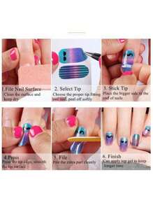 1pc Solid Color Dopamine Geometric Nail Sticker For Toes, Easy To Apply And Cute, With Nail File