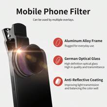 Bộ lọc điện thoại di động MECORIGHT Bộ phân cực CPL/Giảm ánh sáng ND/Dải độ GND/Camera ban đêm chống ánh sáng/Cận cảnh macro/Bộ lọc mềm trắng và đen, Tương thích với kẹp ống kính Huawei/Xiaomi/Samsung/OPPO/VIVO/IPhone, để xem trực tiếp Nhiếp ảnh - Bộ lọc điện thoại di động 52mm - Xem 3