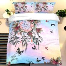 2-3pcs Butterfly Comfortable Polyester Duvet Cover Set, Bedding Set Single Double King Size Pillowcases Suitable For All Seasons - Butterfly - View 2
