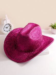 1 szt. Damski solidny boho grzbiet cekinowy kapelusz kowbojski fedora na co dzień impreza kowbojski kapelusz kowbojski kapelusz kowbojski Halloween