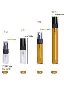 8pcs 2/3/5/10ml Mini Spray Bottle Fine Mist Travel Perfume Atomizer Bottle Glass Spray Bottle Empty Cosmetic Sample Container Travel Accessories Travel Essentials , Travel Organizer For Beach ,Summer Vacation Back To School School Supplies Holiday Camping Holiday Essentials Perfume For Women Perfume For Men