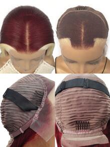 ISEE TÓC 13x4 Ren Trong Suốt Đỏ Rượu Vang Đen Sọc Skunk Vàng Nổi Bật Tóc Giả Thẳng Mật Độ 180% Tóc Giả Ren Phía Trước 16-28 Inch Tóc Giả Thời Trang Đã Nhổ Sẵn & Cắt Sẵn Dành Cho Phụ Nữ - S99JB/613 - Xem 7