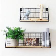 1pc Minimal Metal Floating Shelf - Home Decor Wall Shelf, Space-Saving Design, No Drill Installation, Suitable For Bathroom, Living Room And Bedroom