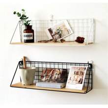 1pc Minimal Metal Floating Shelf - Home Decor Wall Shelf, Space-Saving Design, No Drill Installation, Suitable For Bathroom, Living Room And Bedroom