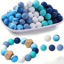 Perles en silicone pour faire des porte-clés, perles en silicone de 15 mm, lot de 25 pièces pour la confection de bracelets, perles focales en silicone pour stylos, perles en caoutchouc pour la confection de colliers (pétale)