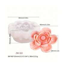 Moule en silicone pour bougie d'aromathérapie lotus 3D créative, outil de fabrication de savon DIY, convient pour les fleurs, les roses, le plâtre et l'artisanat de résine, la décoration de la maison, le dîner romantique aux chandelles et la décoration de fête, cadeau pour la Saint-Valentin et Noël