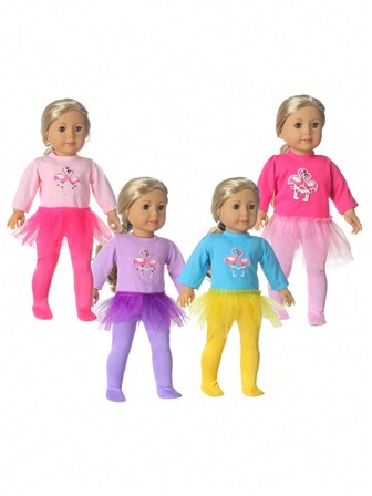 MSYO 1pc 18-Inch/45cm Reborn Baby Doll Dress, Fashionable Ballet Dancer Doll Dress, Bicolor Phoenix Dress Girl Gift Doll Clothes + Dance Pants, Children's Toy Doll Accessories, Christmas, Halloween Gift, Christmas Stocking Stuffer, Holiday Party Favor, Collectible, Decoration