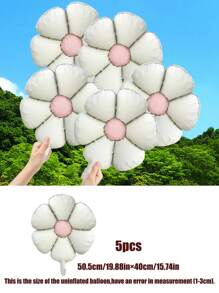 5 quả bóng bay lá nhôm Daisy, màu kem, màu caramel, màu xanh và màu hồng hình hoa hướng dương thích hợp cho trang trí tiệc cưới sinh nhật, giáng sinh - Nhiều màu - Xem 9